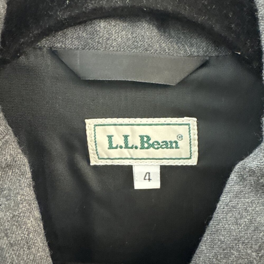 Vintage LL Bean Wool Blazer Jacket Womens Size 4 Grey Business Casual 3 Button - Picture 5 of 10